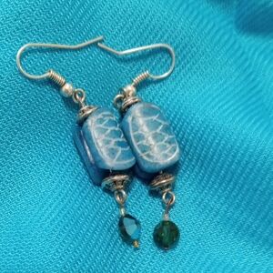 Blue and Green Dangle Earrings